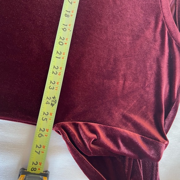 Worthington VELVET BLOUSE MAROON BERRY WOMEN PETITE XXLarge BELL LONG SLEEVE - Picture 7 of 11
